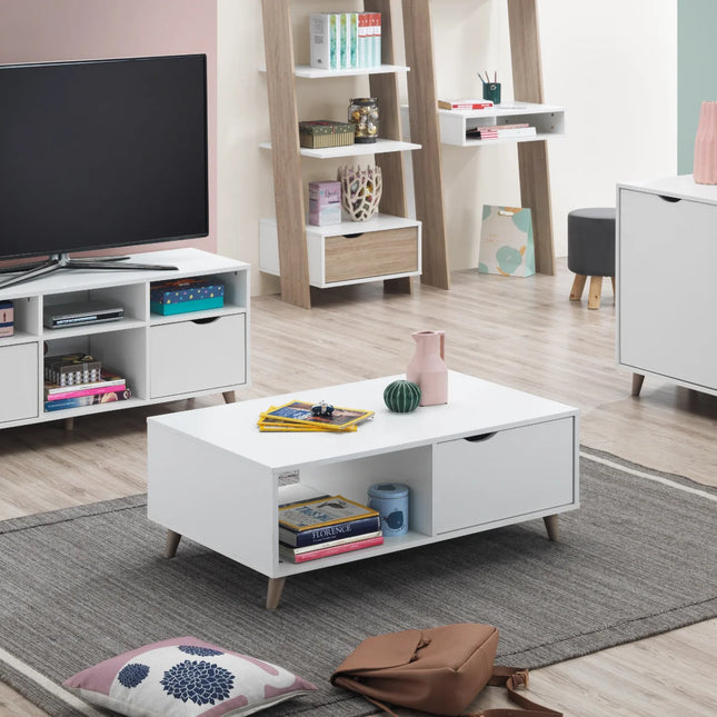 Pulford - Coffee Table - 2 Drawers - White
