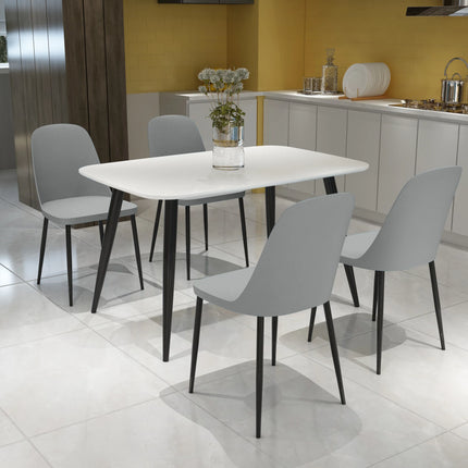 Aspen - Dining Chair Pair - Modern Plastic with Round Metal Legs