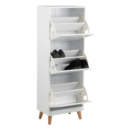 Mitra - Shoe Cabinet 3 Flip Down Doors in White