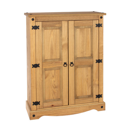 Corona White - Bookcase - 2 Door & Antique Waxed Pine Top