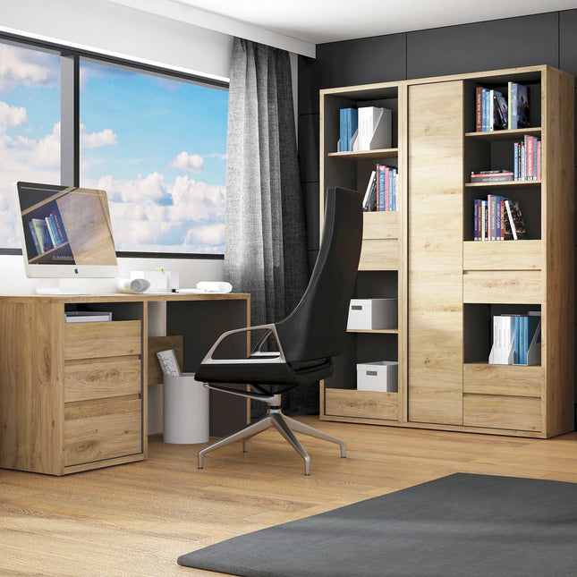 Shetland - Tall Wide 1 Door 4 Drawer Bookcase