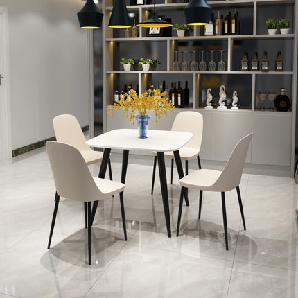 Aspen - Dining Chair Pair - Modern Plastic with Round Metal Legs