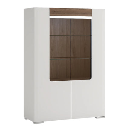 Toronto - Low Glazed 2 Door Display Cabinet with Internal Shelves (inc. Plexi Lighting)