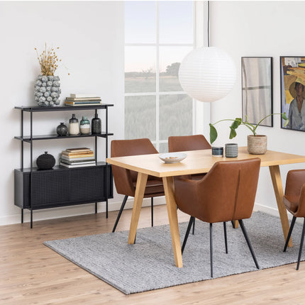 Angus - Small Bookcase with 2 Sliding Doors