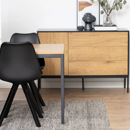 Seaford - Dining Table in Black & Oak