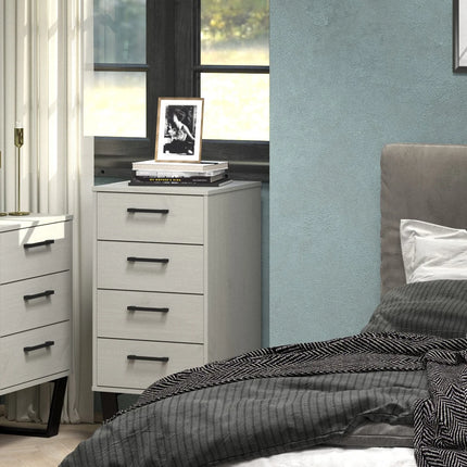 Texas - Chest of Drawers - 4 Drawer Industrial Grey Waxed Pine