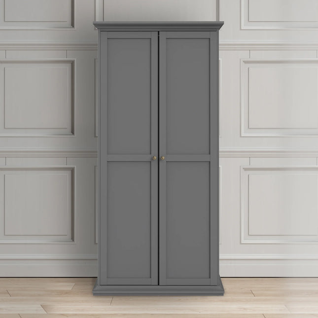 Paris 3 Piece Bedroom Set, Bedside, Chest and 2 Door Wardrobe