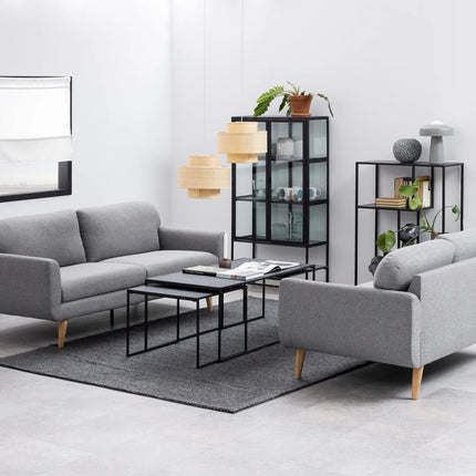 Infinity Square Coffee Table Set Matt Black Set of 3