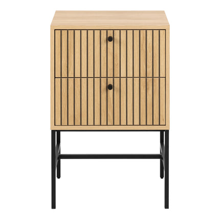 Albany Bedside Table 2 Drawers Lamella Front 70cm