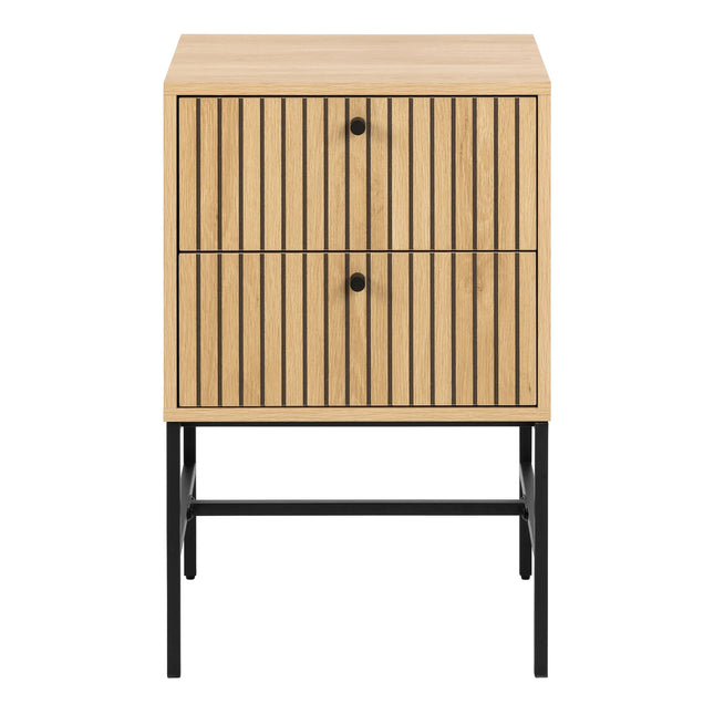 Albany Bedside Table 2 Drawers Lamella Front 70cm