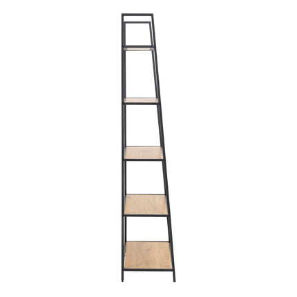 Seaford - Black Metal Ladder Bookcase with 5 Shelves