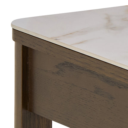 Southampton Square Side Table 1 Drawer Cream Ceramic Marble Top