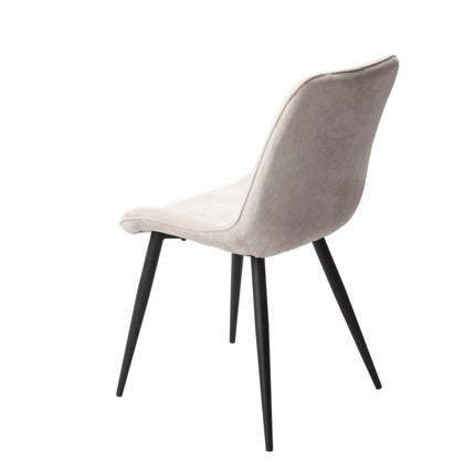 Aspen - Dining Chair Pair - Diamond Stitch Fabric & Metal Legs