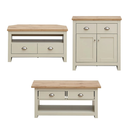 Lisbon - Set - 2 Door Corner TV Unit, 2 Drawer Sideboard, Coffee Table