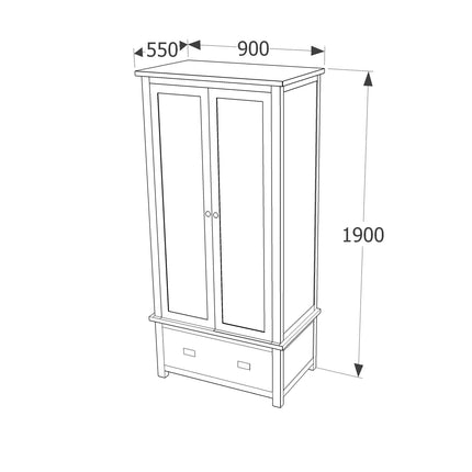 Boston - Wardrobe - 2 Door 1 Drawer Traditional