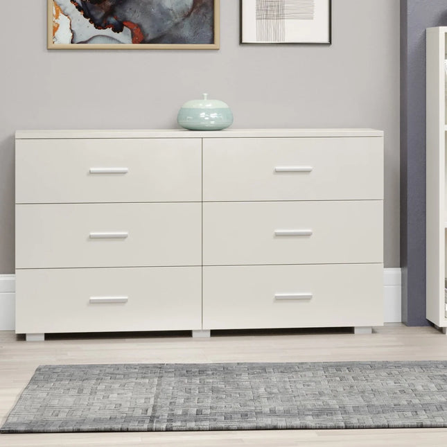 Lido - Chest of Drawers - 6 Drawer Wide White