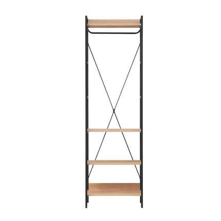 Claire - 4 Shelf Open Wide Wardrobe - Riviera Oak