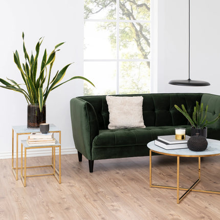 Alisma Side Table Set of 2 Tempered Glass Top 45cm