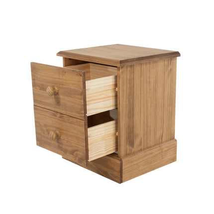 Cotswold - Bedside Cabinet - 2 Drawer Solid Pine