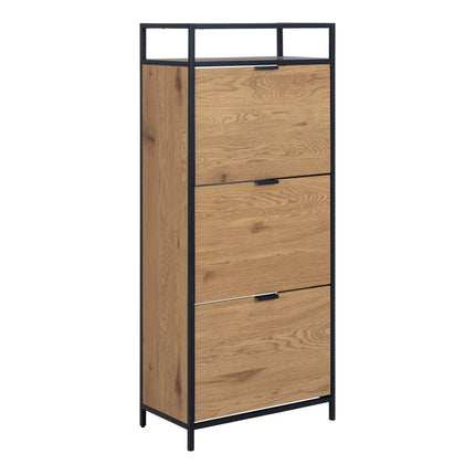 Seaford - Shoe Cabinet in Black and Oak