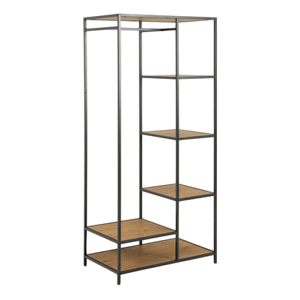 Seaford - Black Metal Clothes Rack with 5 Shelves