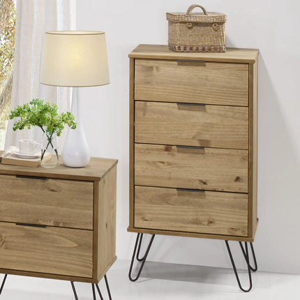 Augusta - Chest of Drawers - 4 Drawer Industrial & Hairpin Legs