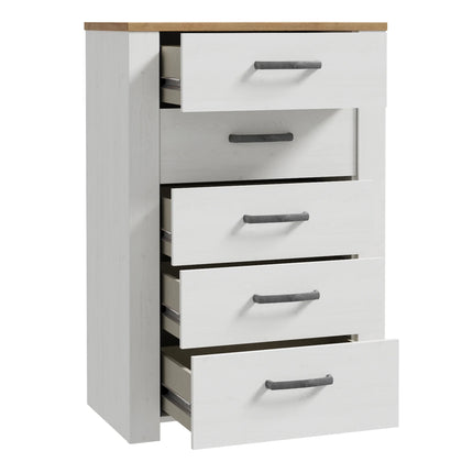 Bohol 5 Drawer Narrow Chest – Compact Vertical Storage, Provensal Style