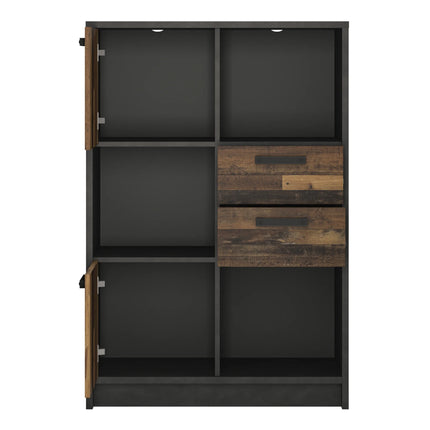 Brooklyn - Low Bookcase with 2 Doors and 2 Drawers