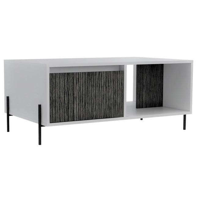 Dallas - Coffee Table - 1 Drawer White & Carbon Grey Oak