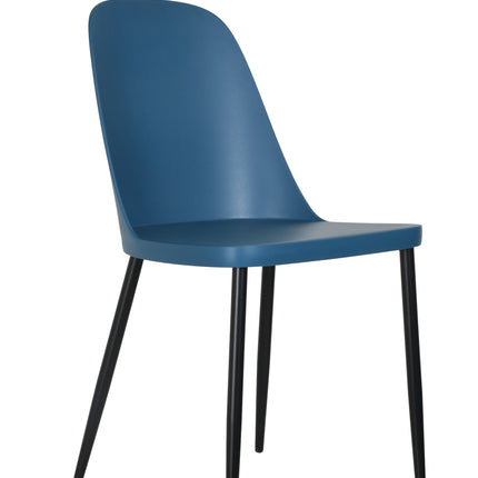 Aspen - Dining Chair Pair - Modern Plastic with Round Metal Legs