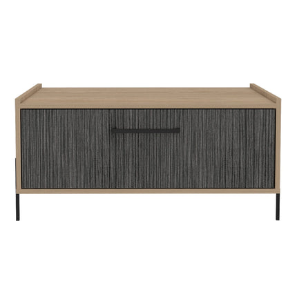 Harvard - Coffee Table - Washed Oak with Drop-Down Door