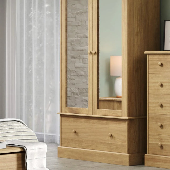 Cotswold - Wardrobe - 2 Door Mirrored & Drawer