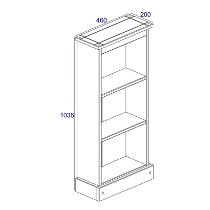 Corona - Bookcase - 3 Shelf Adjustable Traditional