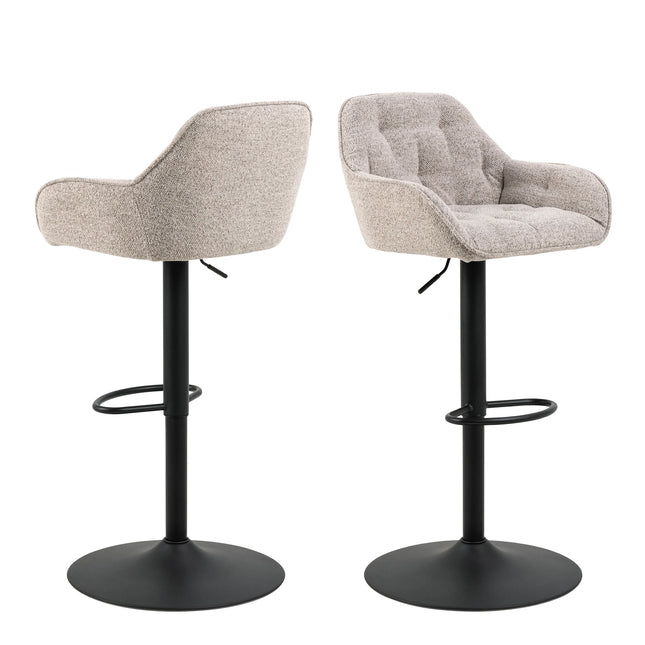 Brooke Swivel Bar Stool with Height Adjustable Function in Beige & Taupe - Set