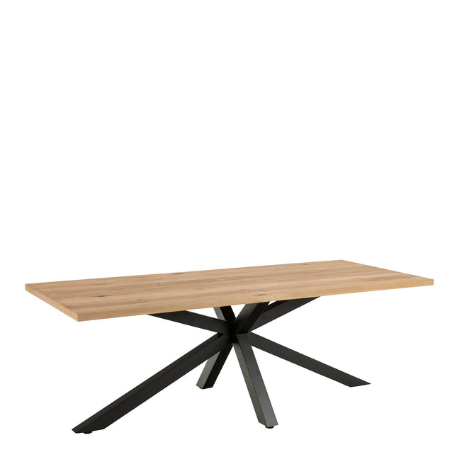 Heaven Dining Table in Oak with Wild Oak Veneer & Black Metal Base