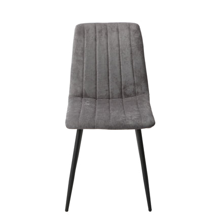 Aspen - Dining Chair Pair - Textured Fabric & Black Metal Legs
