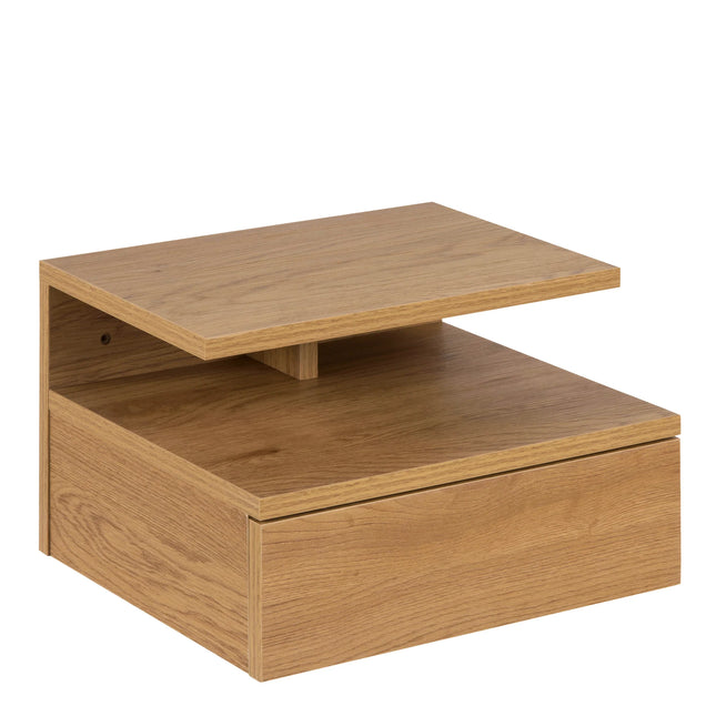 Ashlan Floating Bedside Table with Drawer in Black Grey Oak White
