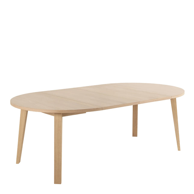 A-Line Round Extendable Dining Table in Smoked & White Oak 120/220 x 120 x 75cm