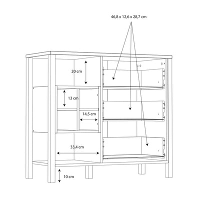High Rock - 3 Drawer Display Chest