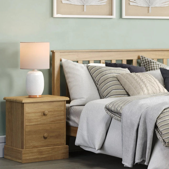 Cotswold - Bedside Cabinet - 2 Drawer Solid Pine