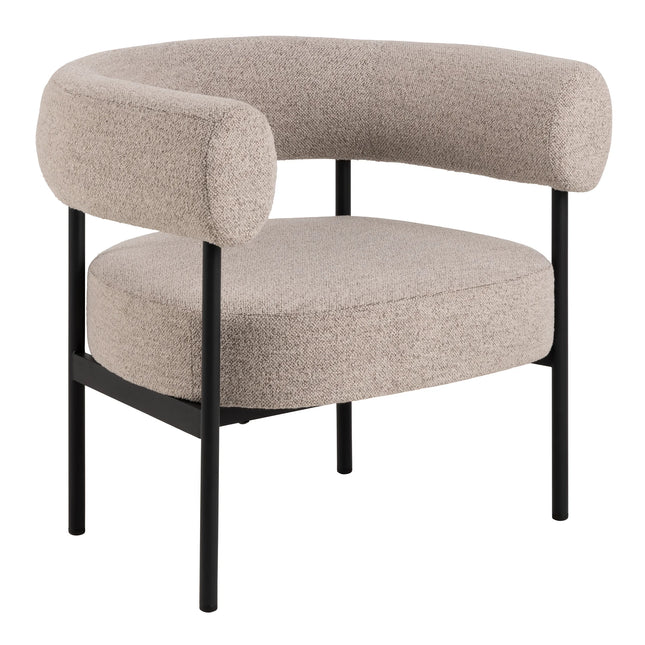 Oakfield - Lounge chair in Beige Fabic with Black Legs
