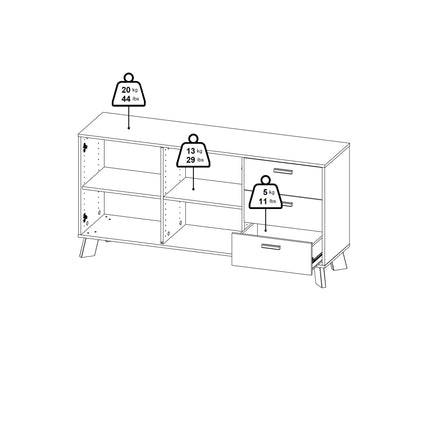 Ikast - Sideboard 2 Doors + 3 Drawers