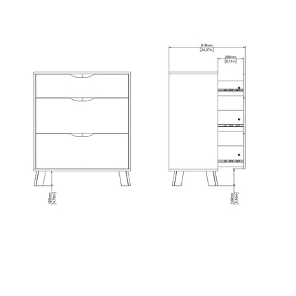 Ikast - 3 Drawer Chest of Drawers
