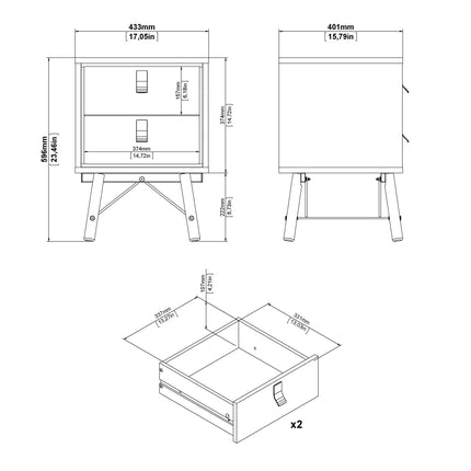 Ry Bedroom Set 3 Door Wardrobe 11 Drawers Modern 200cm High