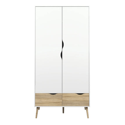 Oslo 2 Door 2 Drawer Wardrobe – Scandinavian Storage, Choice Of Finishes