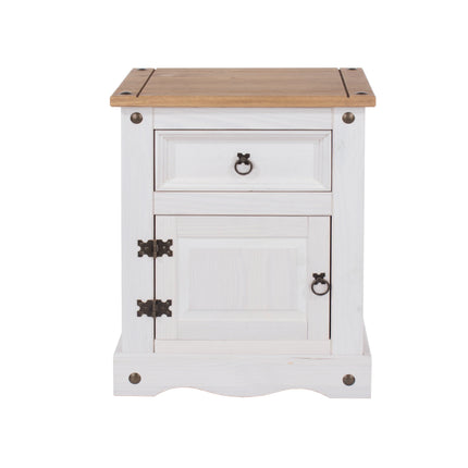 Corona - Bedside Table - 1 Door 1 Drawer Rustic