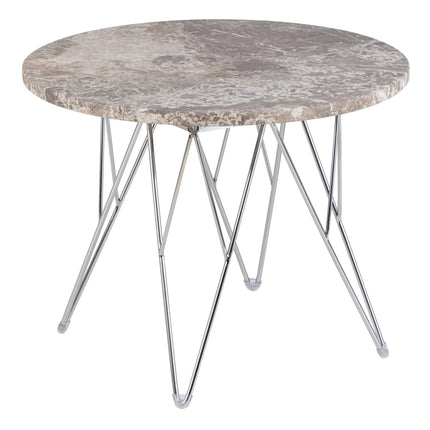 Prunus - Round Side Table with Grey-Brown Marble Top