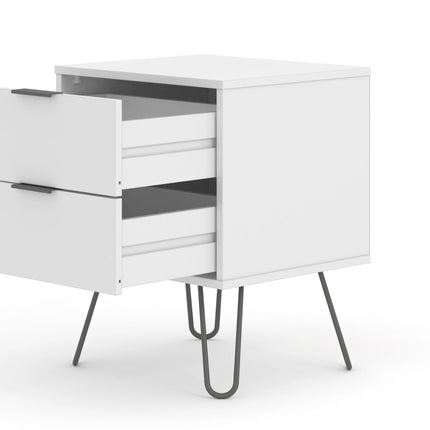 Augusta - Bedside Table - 2 Drawer & Hairpin Legs