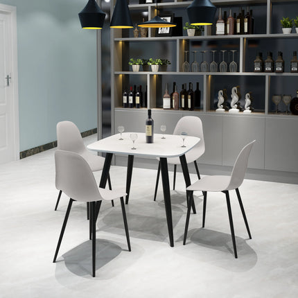 Aspen - Dining Chair Pair - Curved Plastic Seats & Metal Legs