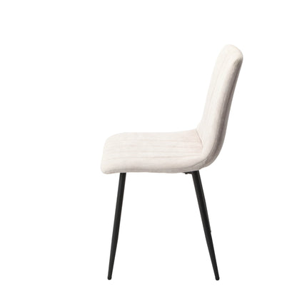 Aspen - Dining Chair Pair - Textured Fabric & Black Metal Legs